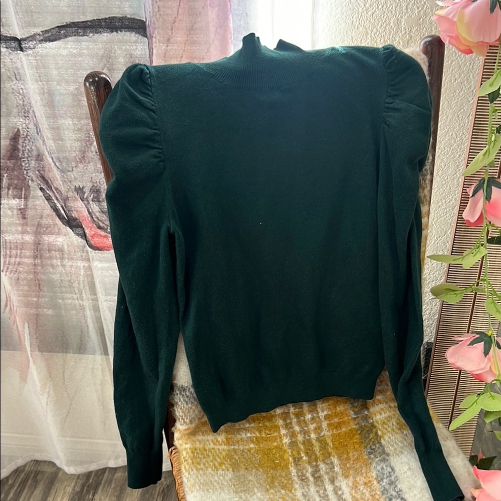 Express Forest Green Knit Top